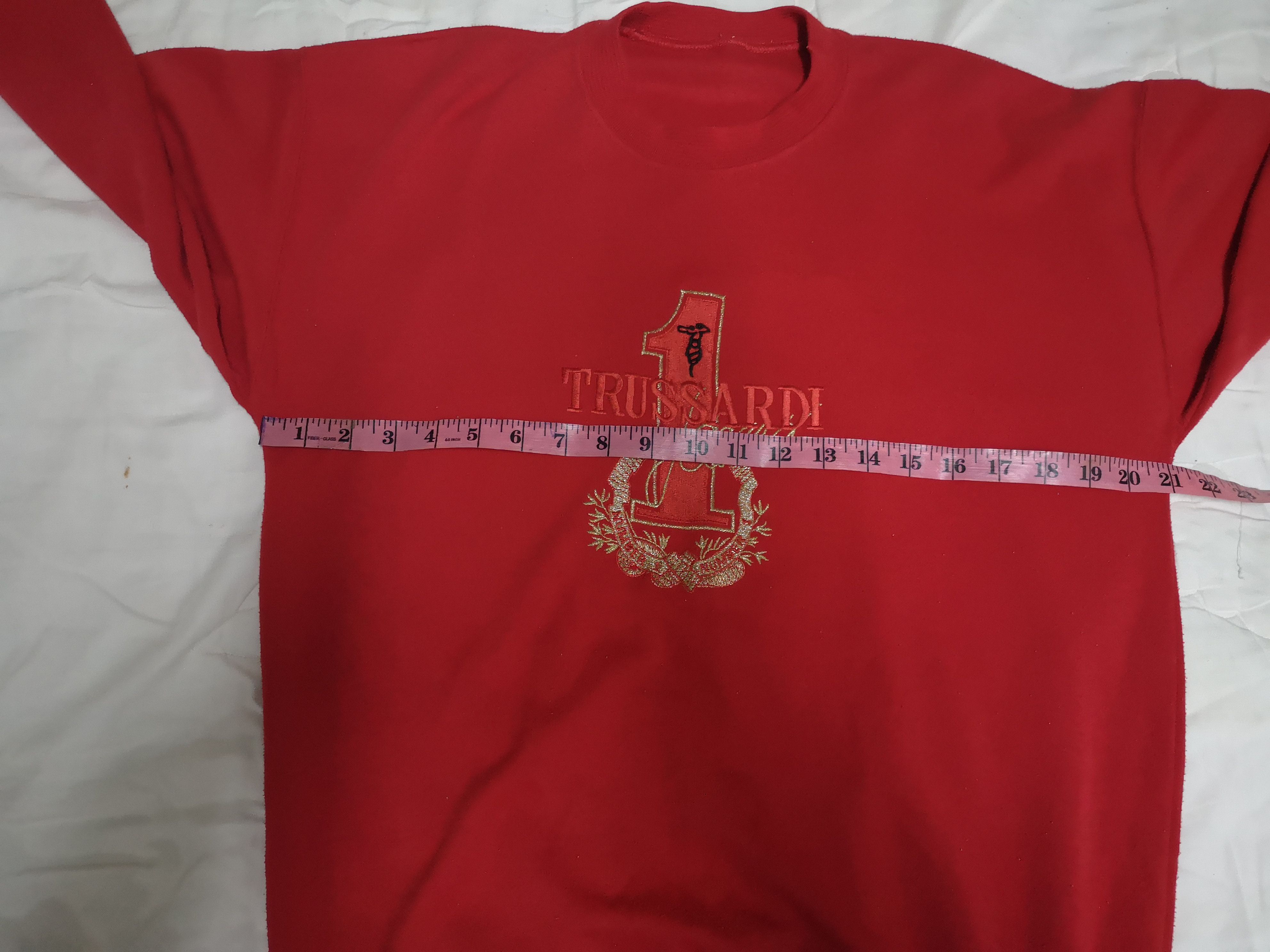 Trussardi 🔥VINTAGE TRUSSARDI EMBROIDED BIG LOGO SWEATER. Size US M / EU 48-50 / 2 - 3 Thumbnail