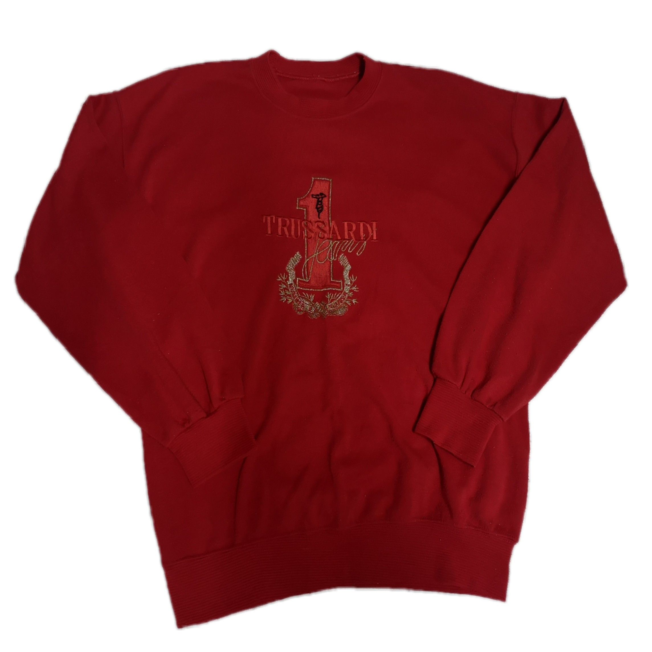 🔥VINTAGE TRUSSARDI EMBROIDED BIG LOGO SWEATER.