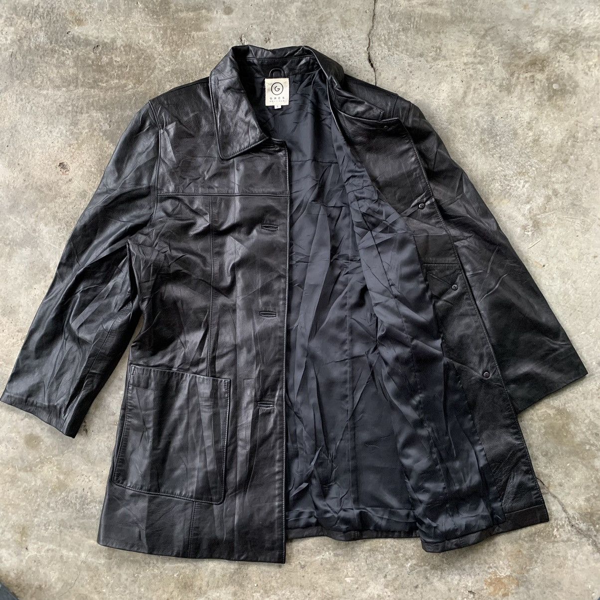 Japanese Brand Grès Boutique PU leather jacket Size L / US 10 / IT 46 - 6 Thumbnail
