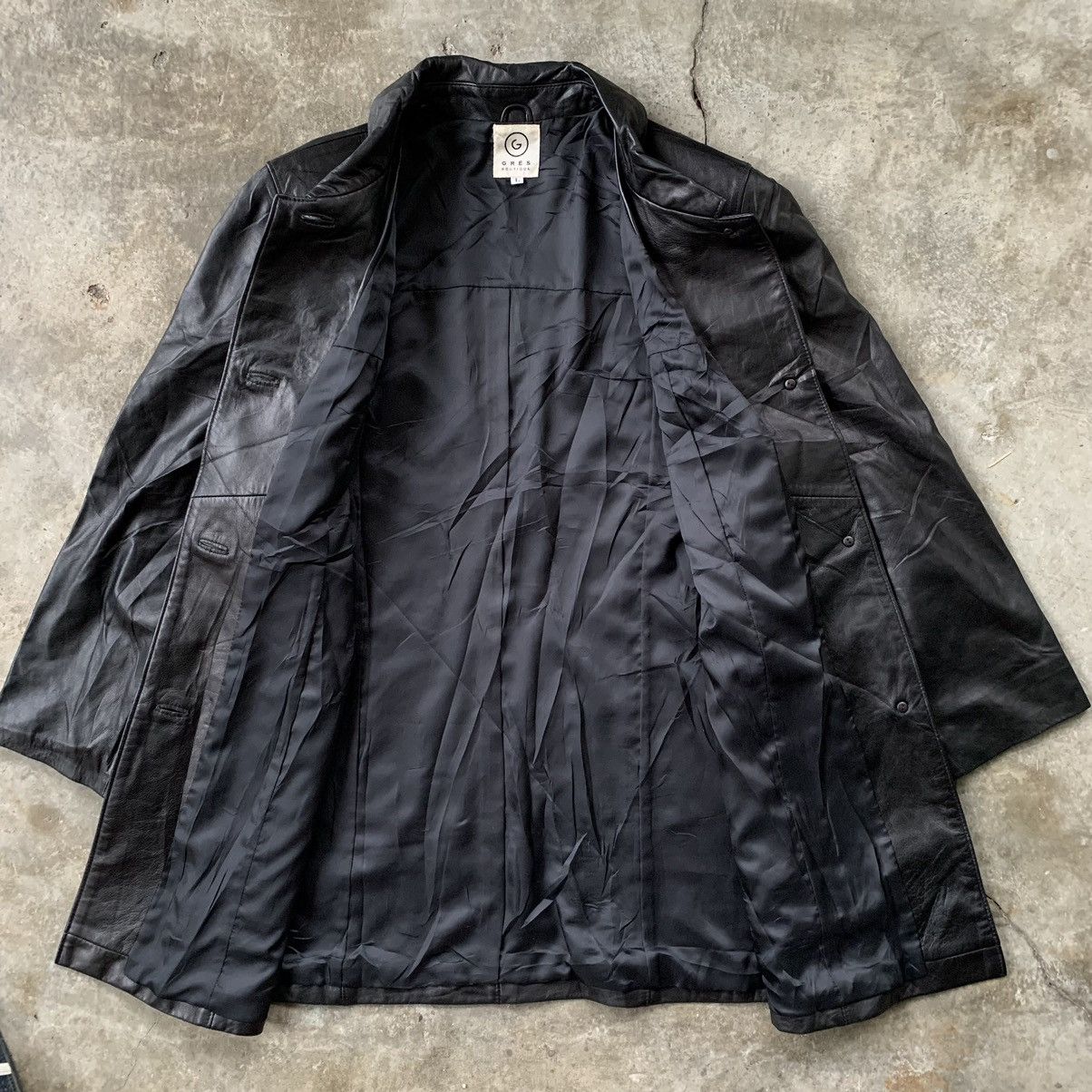Japanese Brand Grès Boutique PU leather jacket Size L / US 10 / IT 46 - 5 Thumbnail