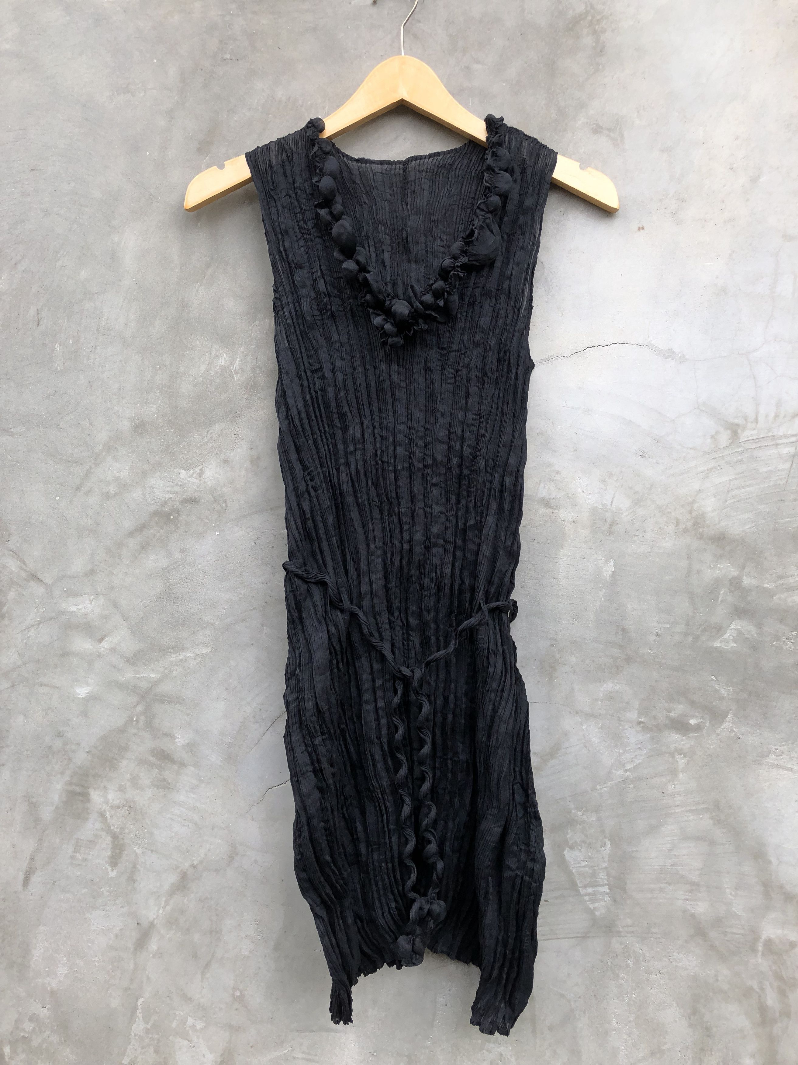 image of Issey Miyake Pleats Midi Dress in Black, Women's