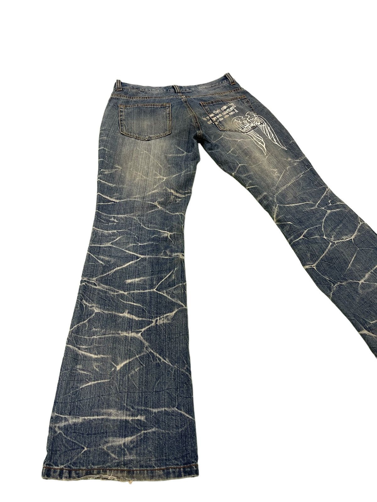 Japanese Brand Flare Jeans Nylaus Low Rise Clawmark Denim Boot Cut 2🟦6 Size US 31 - 14 Thumbnail