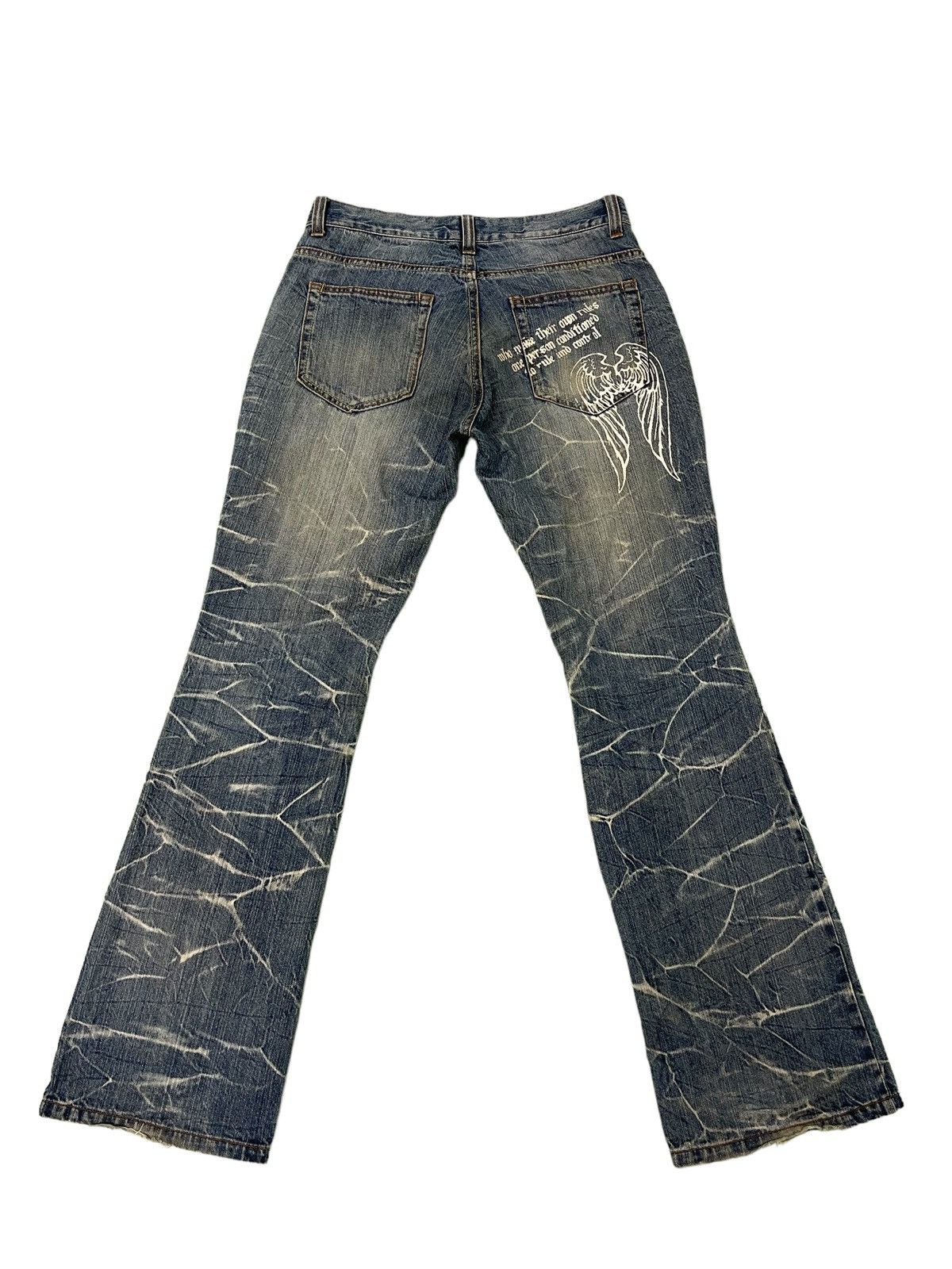 Japanese Brand Flare Jeans Nylaus Low Rise Clawmark Denim Boot Cut 2🟦6 Size US 31 - 13 Thumbnail