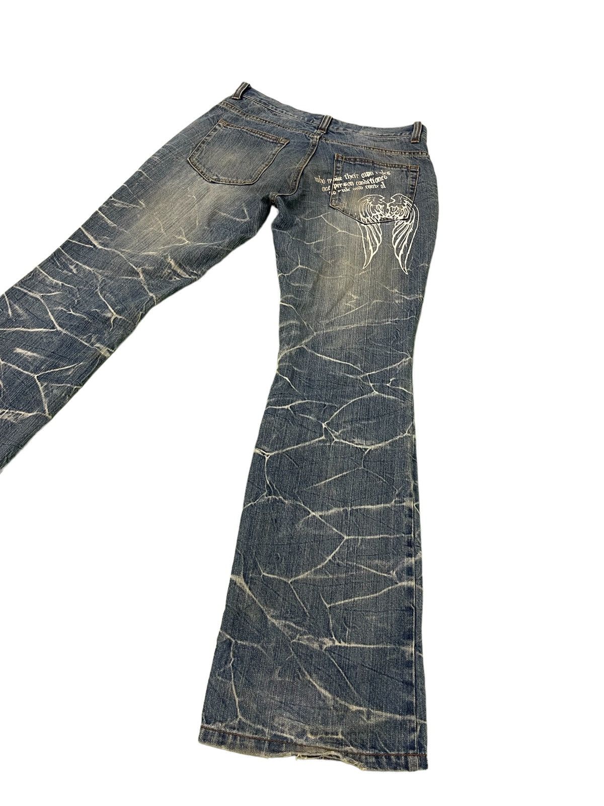 Japanese Brand Flare Jeans Nylaus Low Rise Clawmark Denim Boot Cut 2🟦6 Size US 31 - 15 Thumbnail