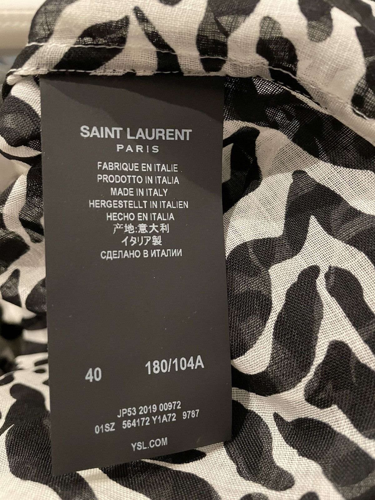 Hedi Slimane × Saint Laurent Paris × Yves Saint Laurent $1,100 Sold Out Brand NEW Rare Iconic Runway Zebra Shirt Size US M / EU 48-50 / 2 - 8 Thumbnail