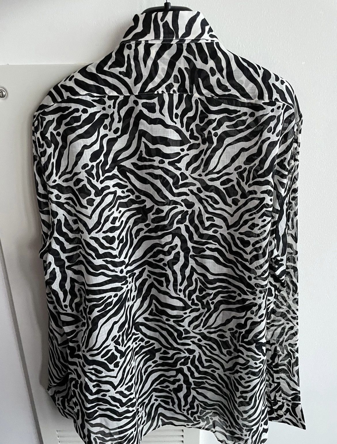 Hedi Slimane × Saint Laurent Paris × Yves Saint Laurent $1,100 Sold Out Brand NEW Rare Iconic Runway Zebra Shirt Size US M / EU 48-50 / 2 - 3 Thumbnail