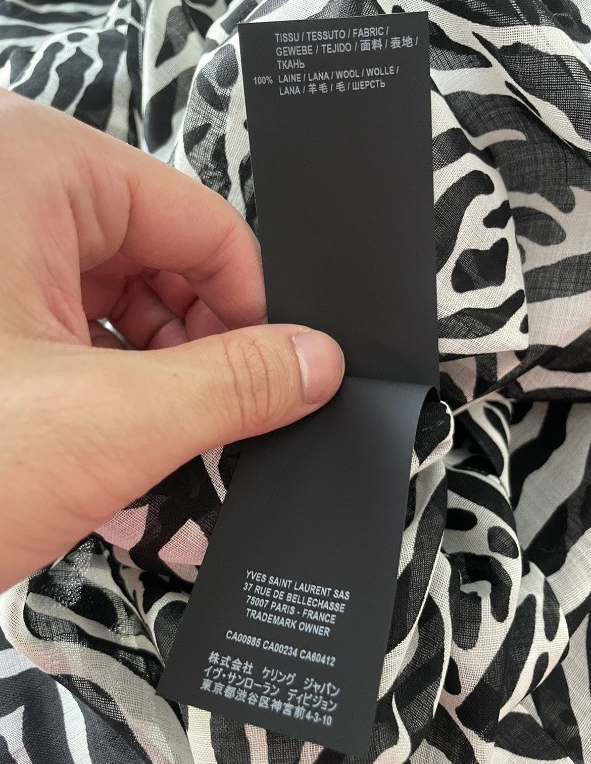 Hedi Slimane × Saint Laurent Paris × Yves Saint Laurent $1,100 Sold Out Brand NEW Rare Iconic Runway Zebra Shirt Size US M / EU 48-50 / 2 - 10 Thumbnail