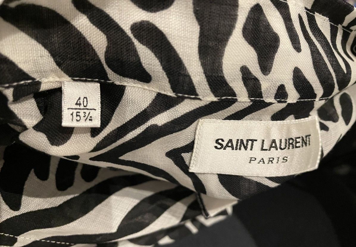 Hedi Slimane × Saint Laurent Paris × Yves Saint Laurent $1,100 Sold Out Brand NEW Rare Iconic Runway Zebra Shirt Size US M / EU 48-50 / 2 - 4 Thumbnail
