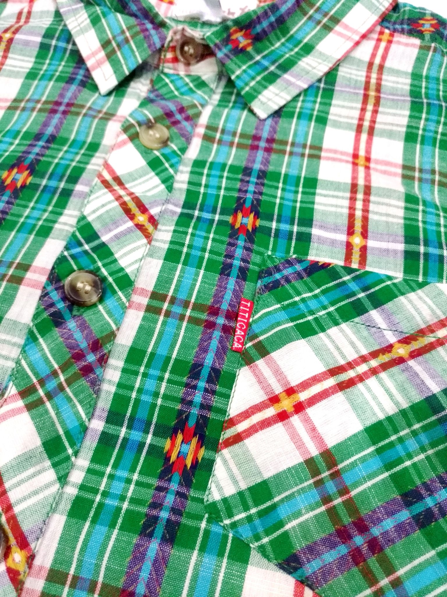 Designer × Japanese Brand RARE! TITICACA NATIVE EMBROIDERED PLAID CHECKERED Size US M / EU 48-50 / 2 - 6 Thumbnail