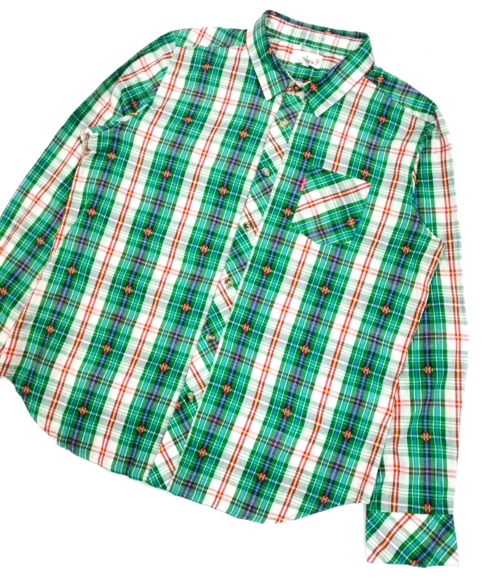 Designer × Japanese Brand RARE! TITICACA NATIVE EMBROIDERED PLAID CHECKERED Size US M / EU 48-50 / 2 - 3 Thumbnail