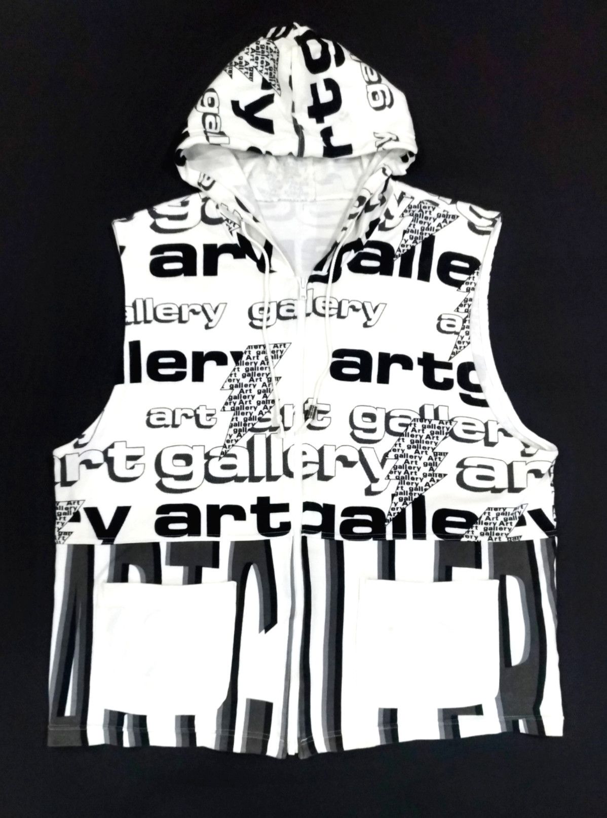 Art Comes First × Designer RARE! ART GALLERY ITALY RETRO SPELL OUT SLEEVELESS HOODIE Size US M / EU 48-50 / 2 - 1 Thumbnail