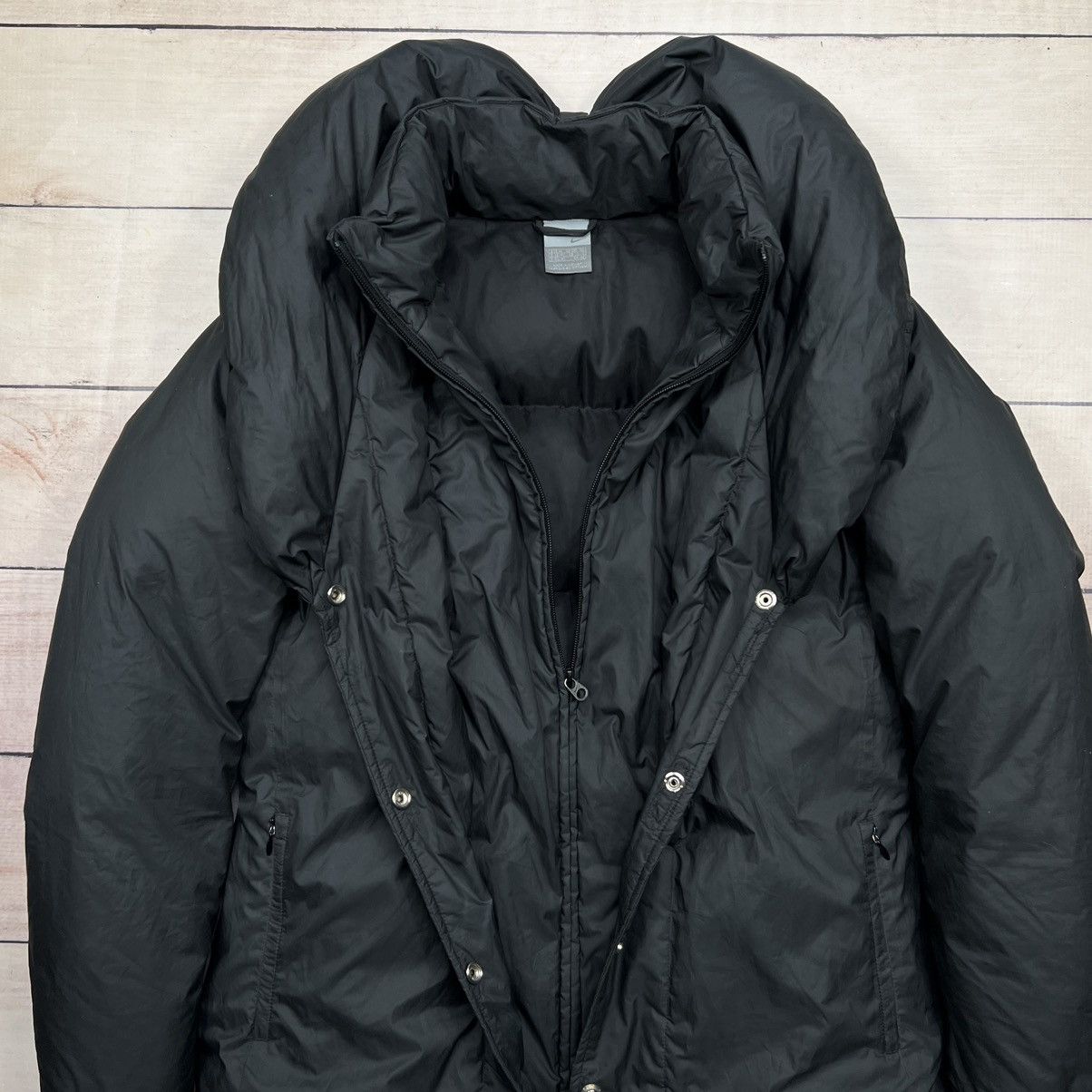 Nike × Vintage Vintage Nike Swoosh Black Down Parka Jacket Retro Y2K Size M / US 6-8 / IT 42-44 - 4 Thumbnail