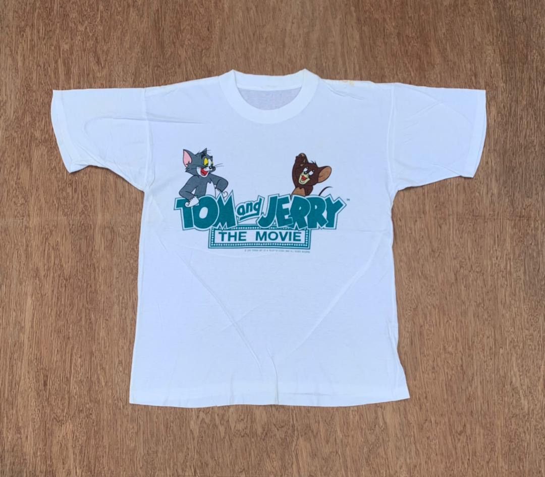 image of Cartoon Network x Vintage Tee D - 19 Tom And Jerry in White, Men's (Size Medium)