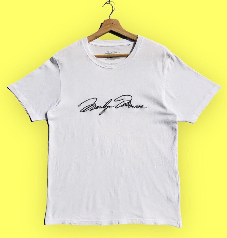 image of Band Tees x Gu Marilyn Monroe Signature in White, Men's (Size Large)