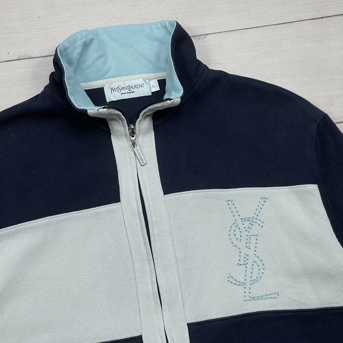 Yves Saint Laurent Vintage Yves Saint Laurent Sweatshirt Zip Navy Beige Logo Size US L / EU 52-54 / 3 - 4 Thumbnail