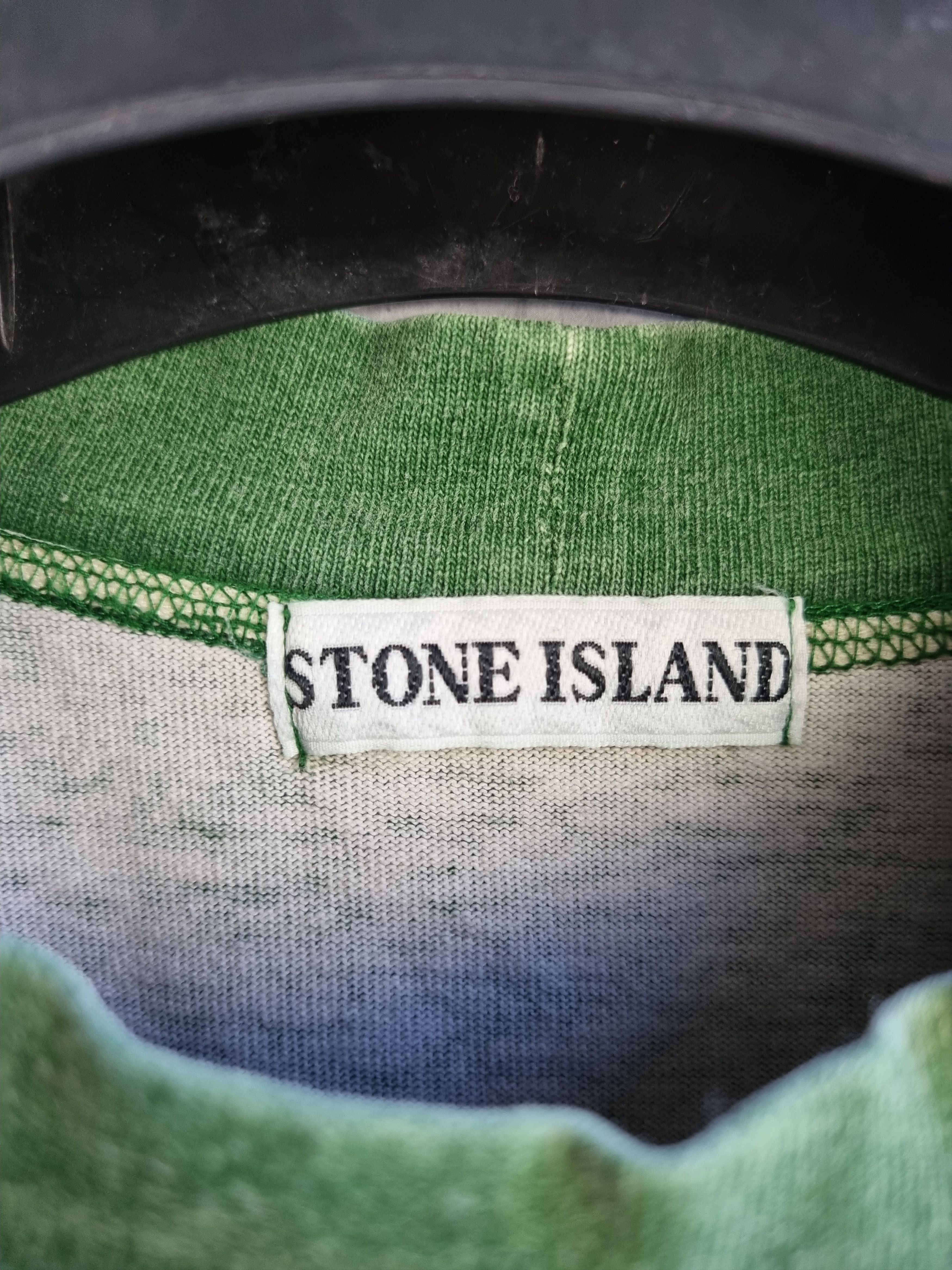 Stone Island × Vintage 90s Stone Island Vintage Faded Green Logo Long Sleeve Size US S / EU 44-46 / 1 - 10 Thumbnail