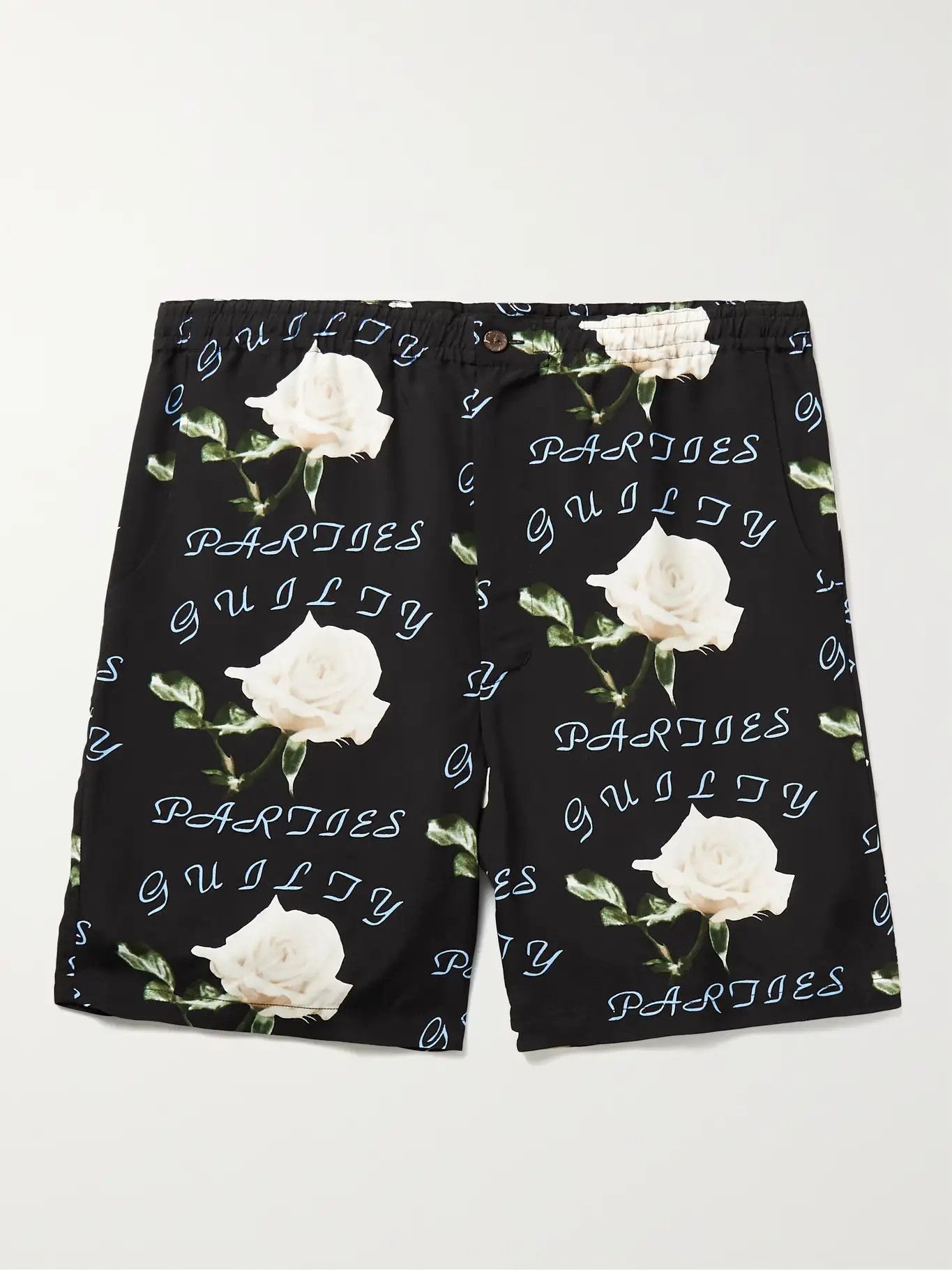 Wacko Maria BLack Zipped Pineapple Printed Viscose Shorts | Grailed