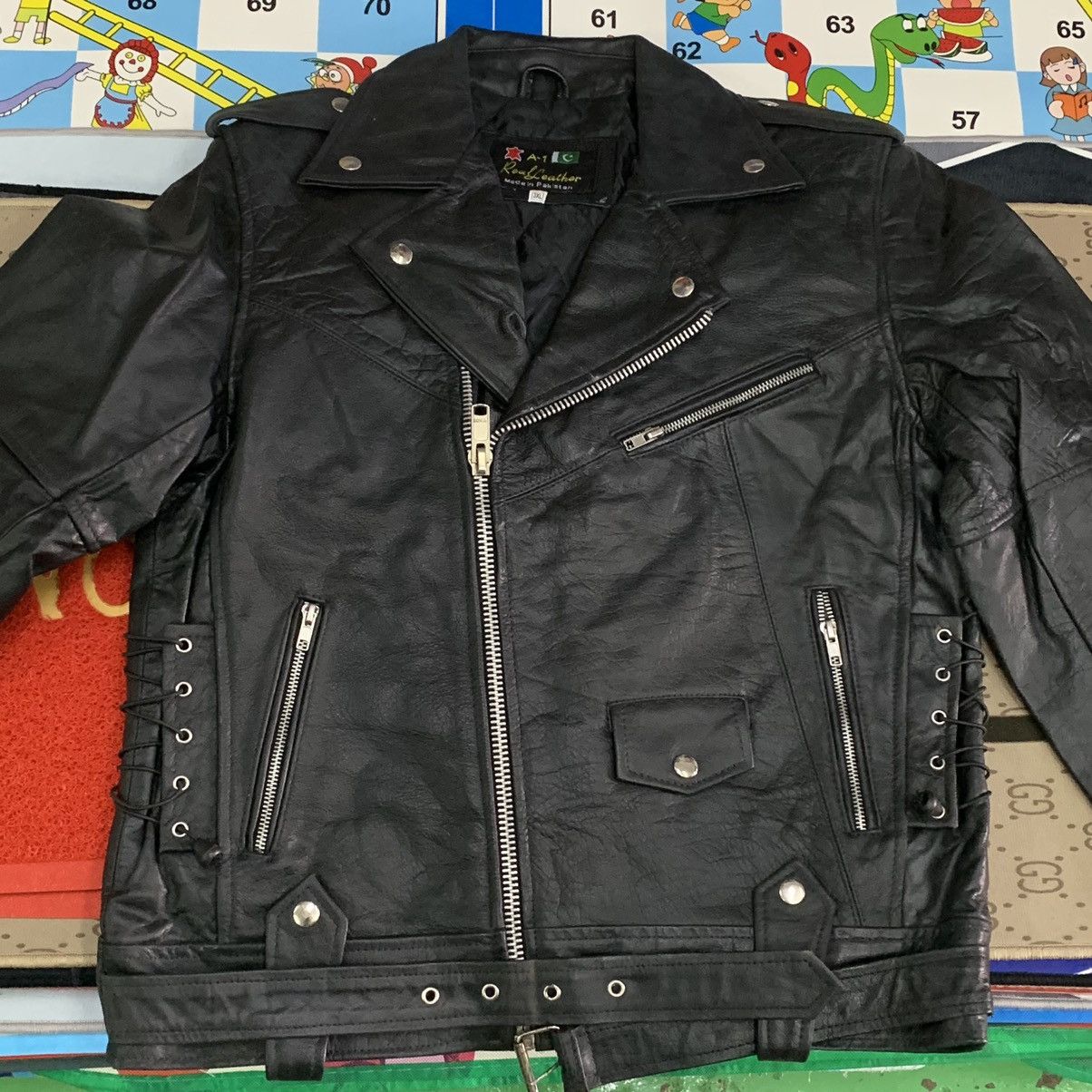 Leather A1 Real Leather Biker Jacket Size US M / EU 48-50 / 2 - 7 Thumbnail