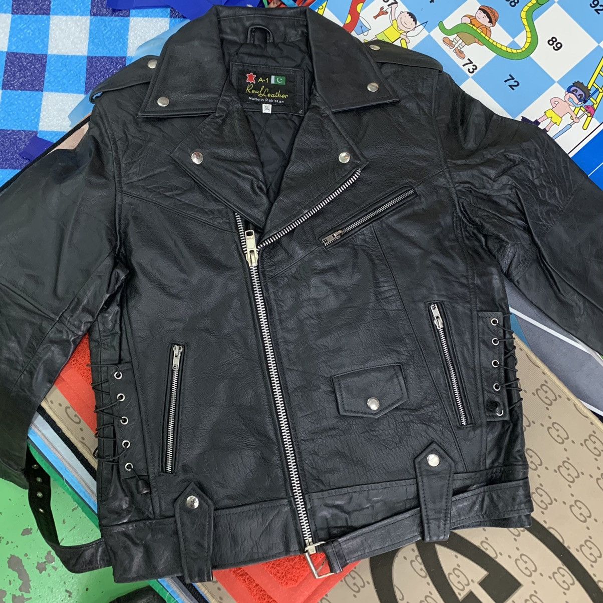 A1 Real Leather Biker Jacket