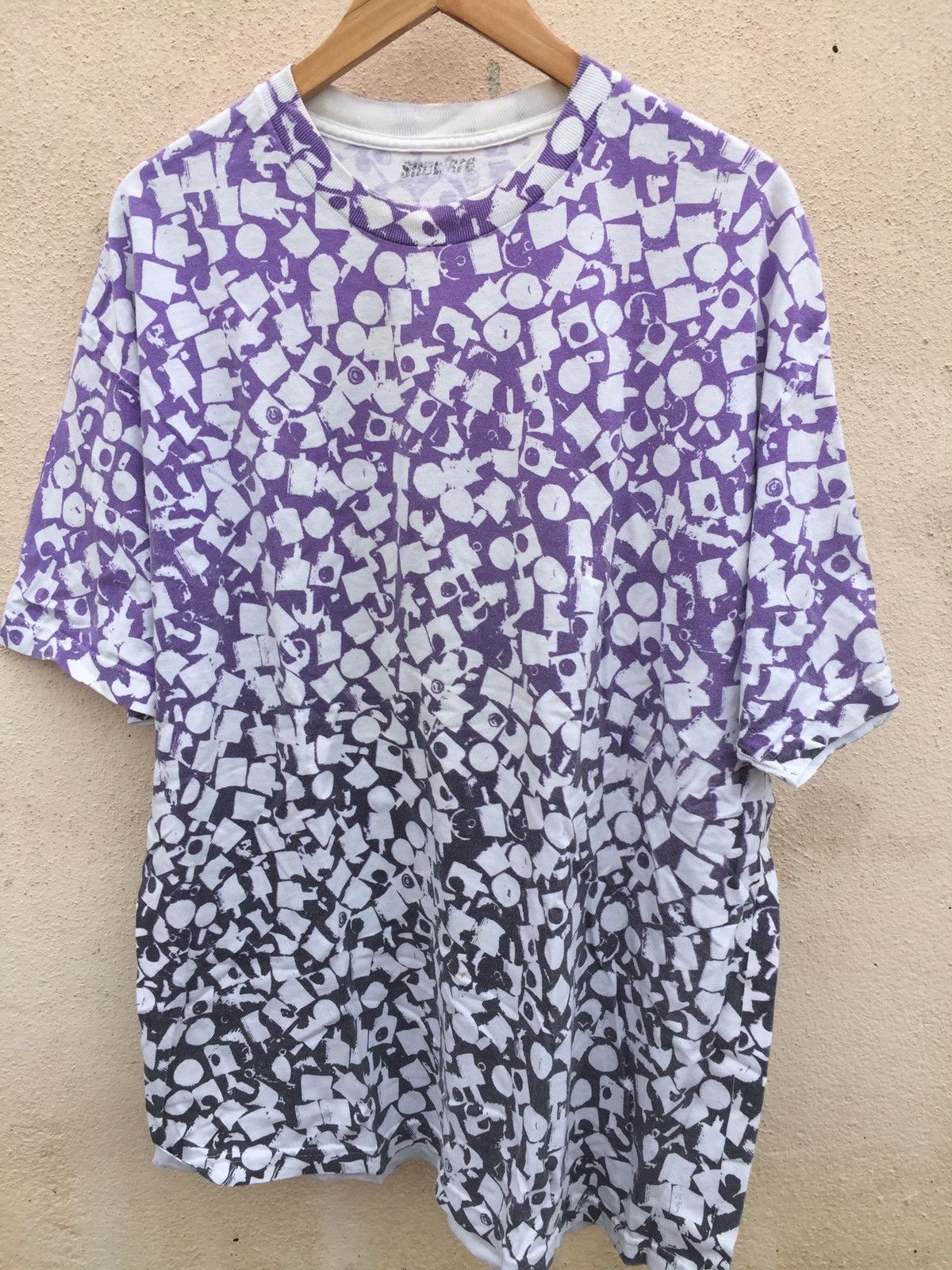 image of Vintage 90's Subware Overprinted Japan Street Wear T-Shirt in Purple/Black, Men's (Size XL)