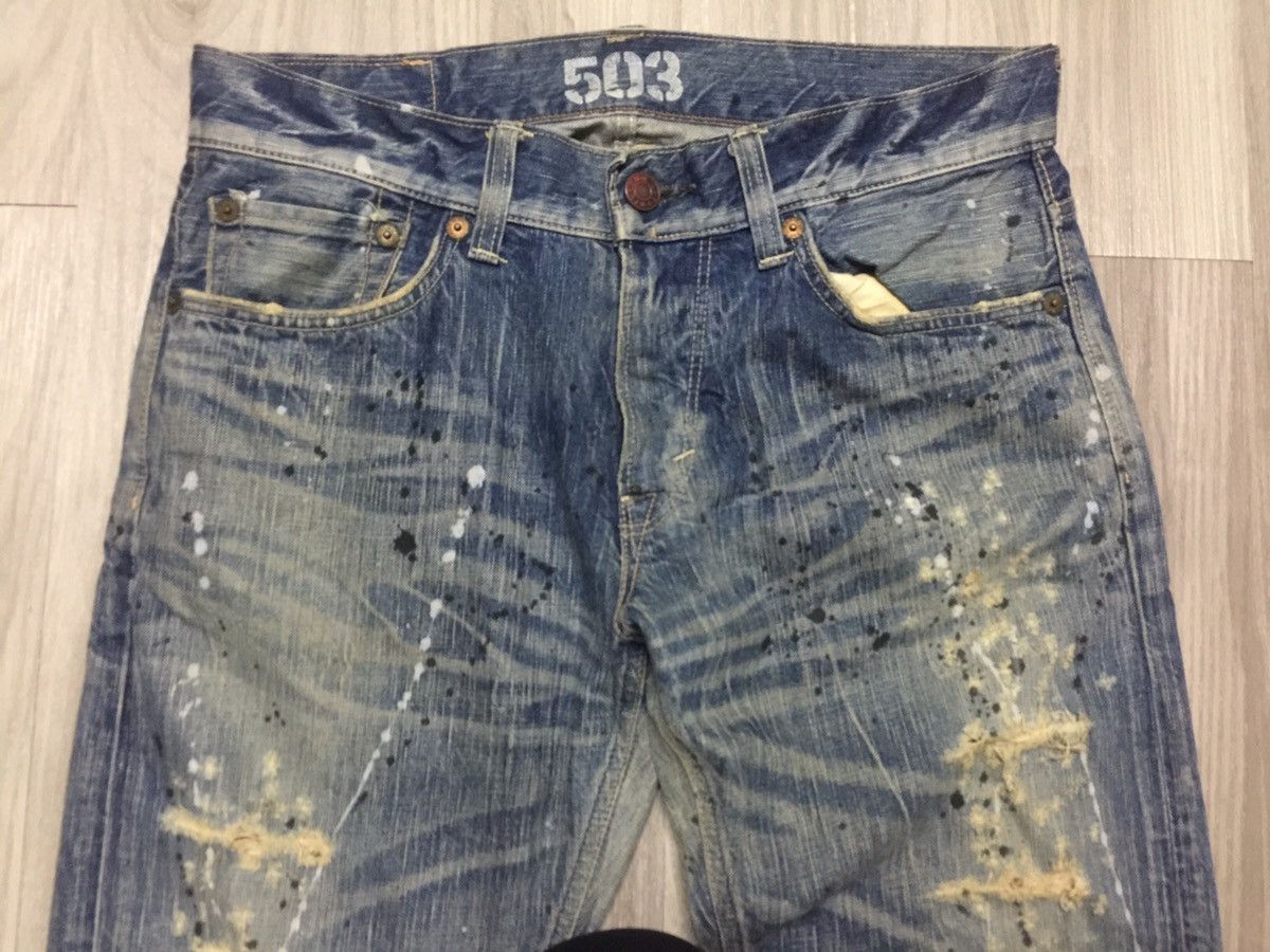 Edwin Edwin 503 Splatter Paint Splashes Distressed Faded Jeans Size US 34 / EU 50 - 5 Thumbnail
