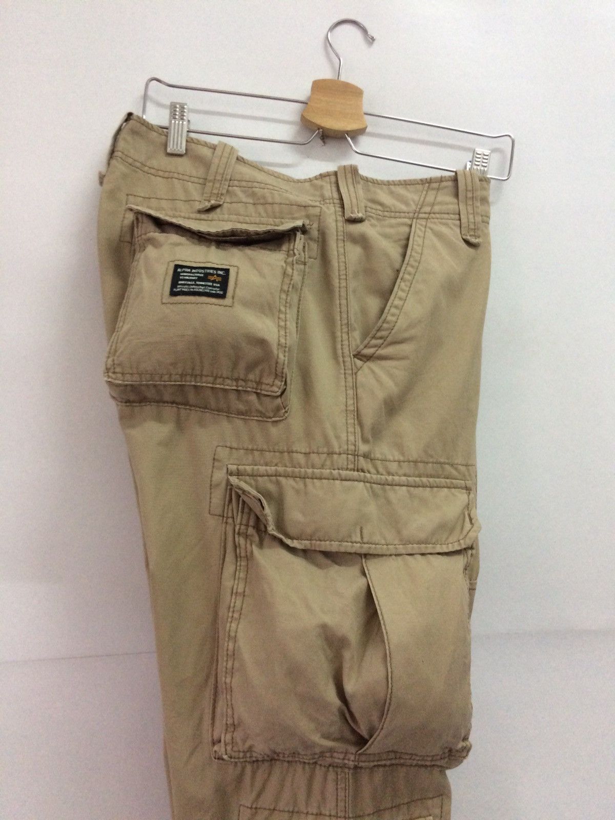 Alpha Industries × Beauty Beast 💥ALPHA INDUSTRIES KHAKI CARGO POCKET PANTS Size US 32 / EU 48 - 8 Thumbnail