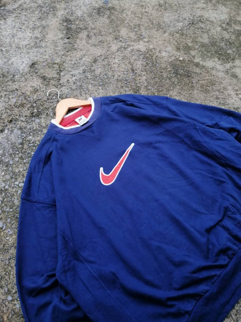 Nike × Vintage Vintage Nike Swoosh Sweatshirt Size US XL / EU 56 / 4 - 3 Thumbnail