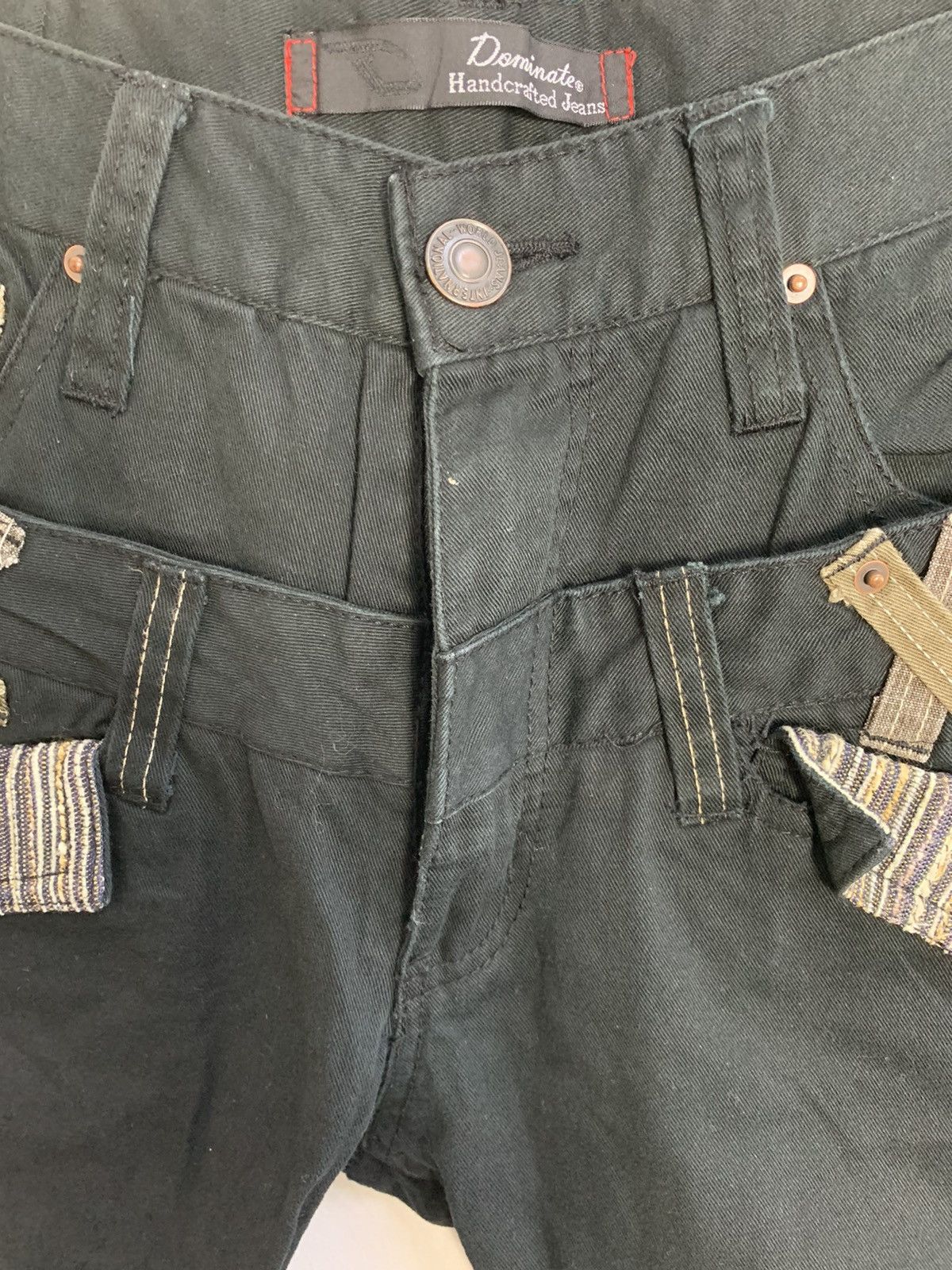Japanese Brand Double Waist Jeans Patchworks Dominate Handcrafted Pocket Size US 30 / EU 46 - 5 Thumbnail