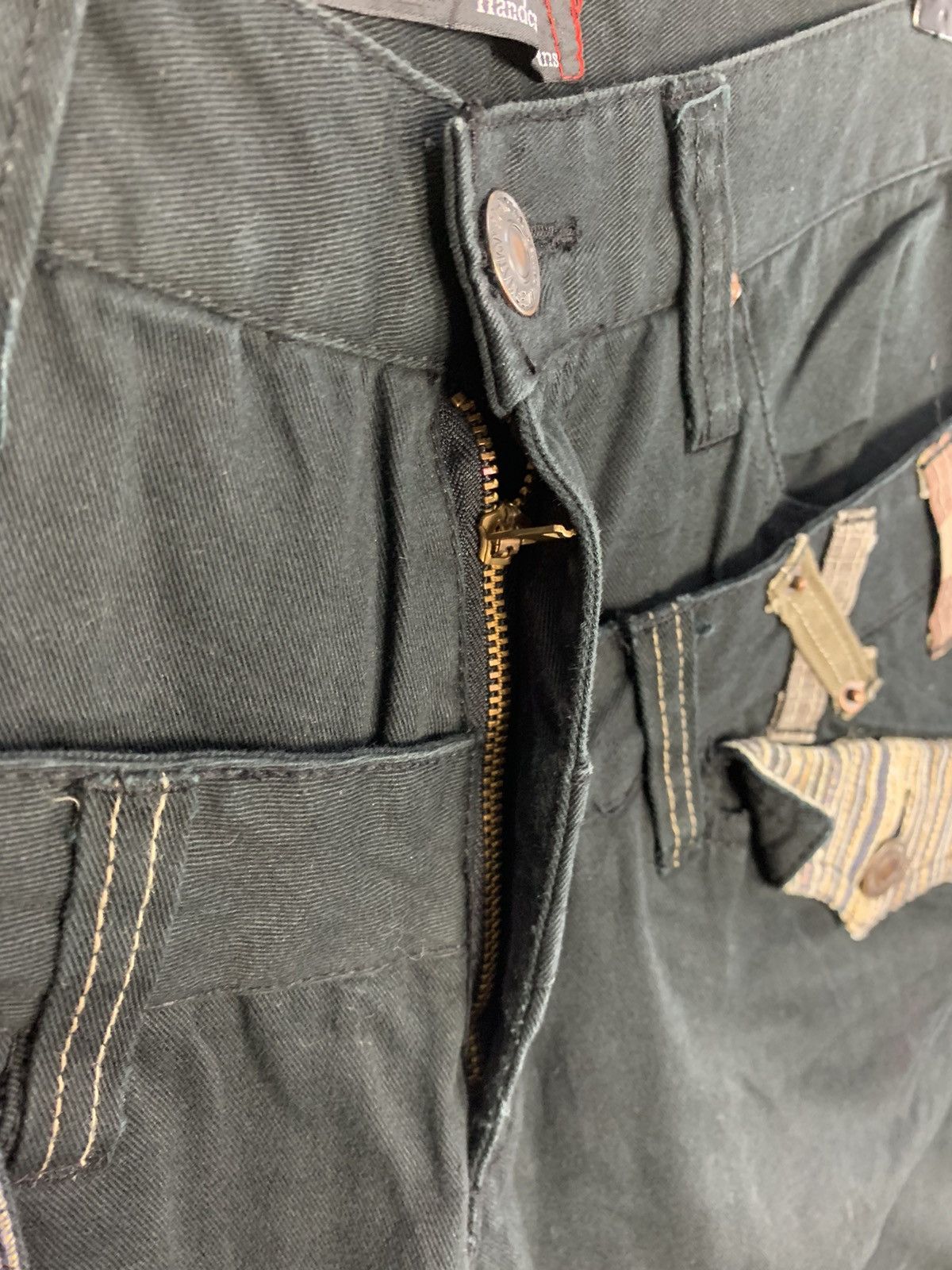 Japanese Brand Double Waist Jeans Patchworks Dominate Handcrafted Pocket Size US 30 / EU 46 - 6 Thumbnail