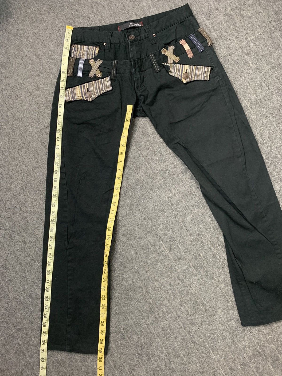 Japanese Brand Double Waist Jeans Patchworks Dominate Handcrafted Pocket Size US 30 / EU 46 - 11 Thumbnail