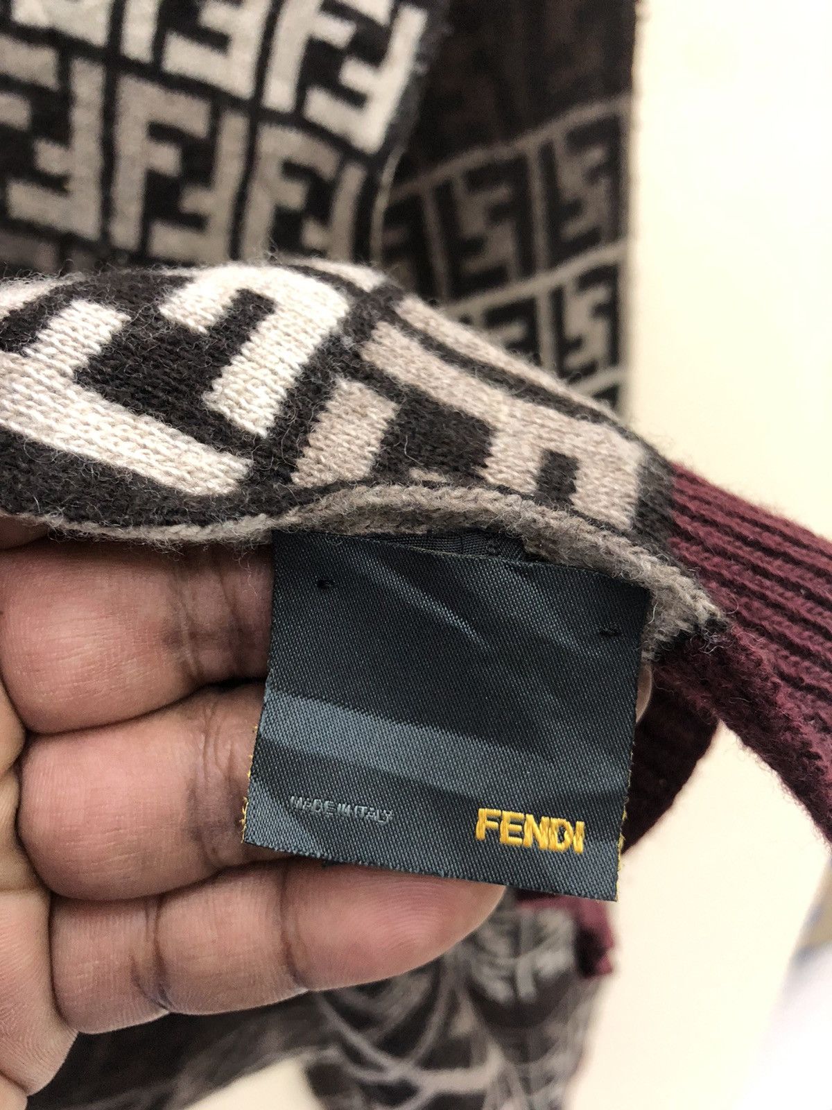 Fendi FENDI monogram mufler/ scarf 47% wool Size ONE SIZE - 7 Thumbnail