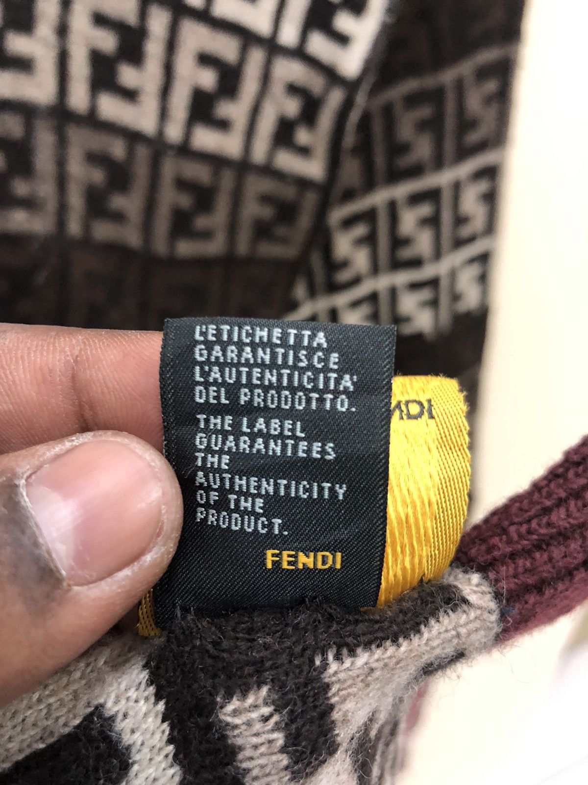Fendi FENDI monogram mufler/ scarf 47% wool Size ONE SIZE - 6 Thumbnail