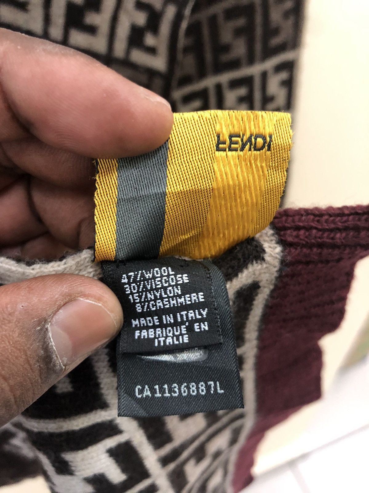 Fendi FENDI monogram mufler/ scarf 47% wool Size ONE SIZE - 5 Thumbnail