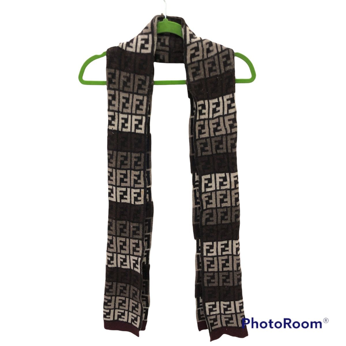 Fendi FENDI monogram mufler/ scarf 47% wool Size ONE SIZE - 3 Thumbnail