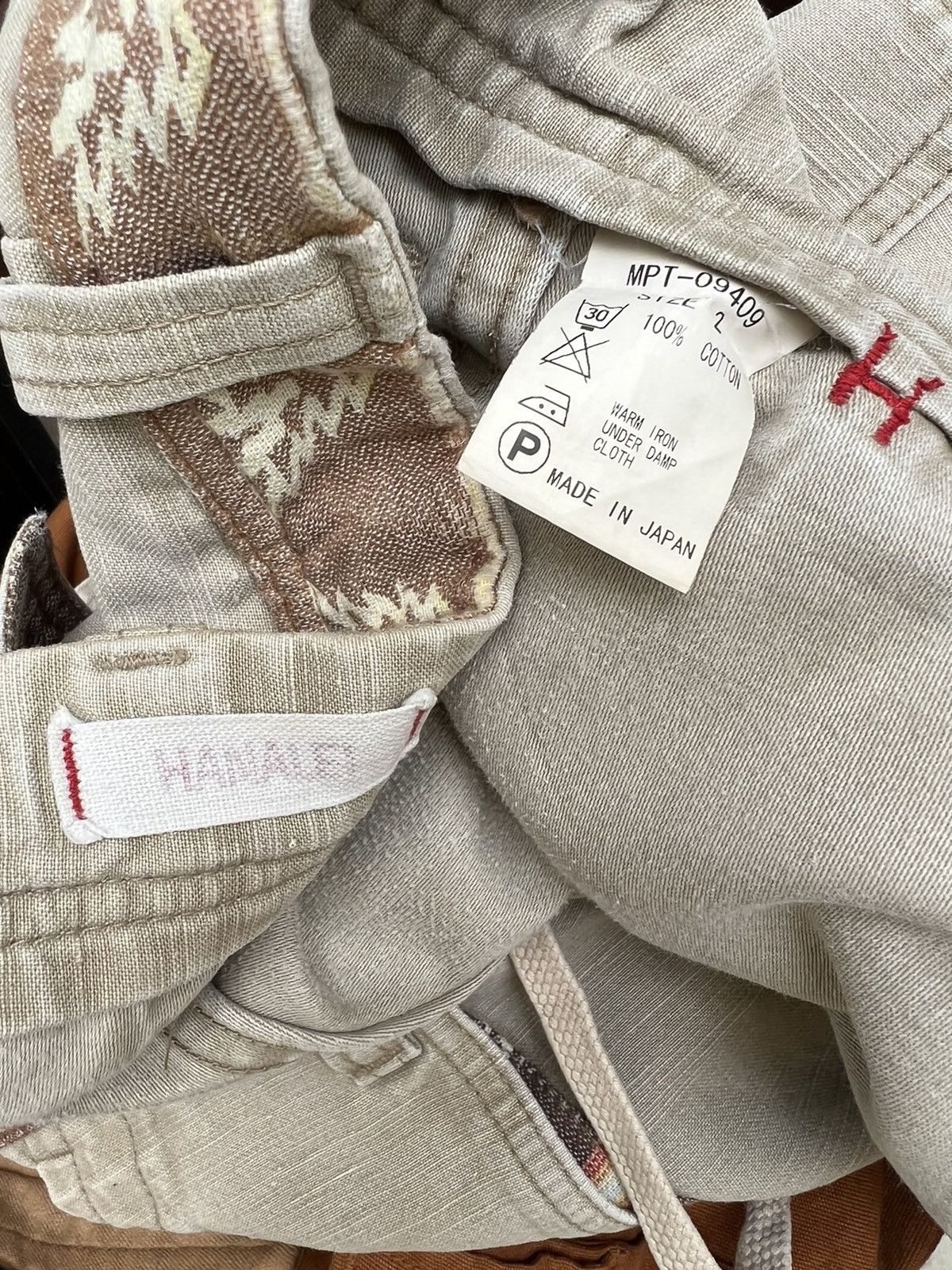 Vintage HANALEI Japan Drawstring Patchwork Native Cargo Trouser Pant Size US 31 - 16 Thumbnail