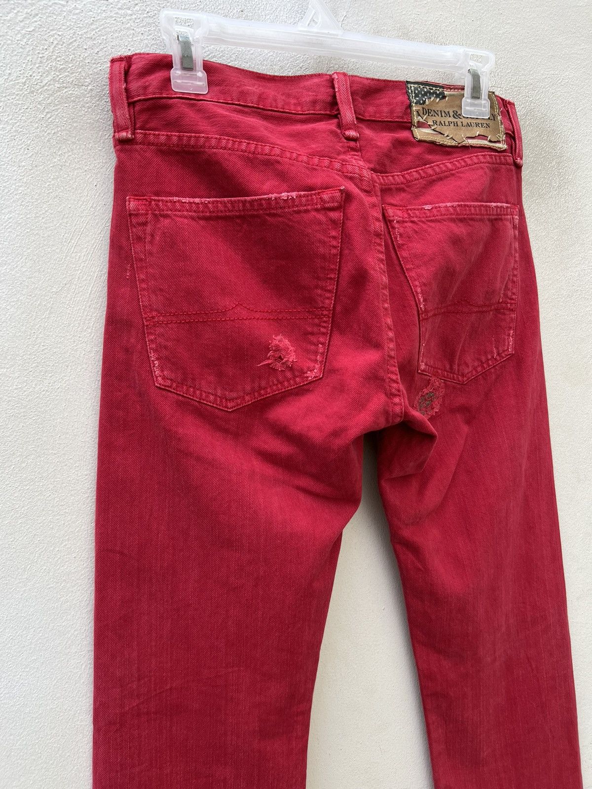 Ralph Lauren Denim & Supply RL Rips Patchwork Distressed Red Denim Size US 28 / EU 44 - 11 Thumbnail