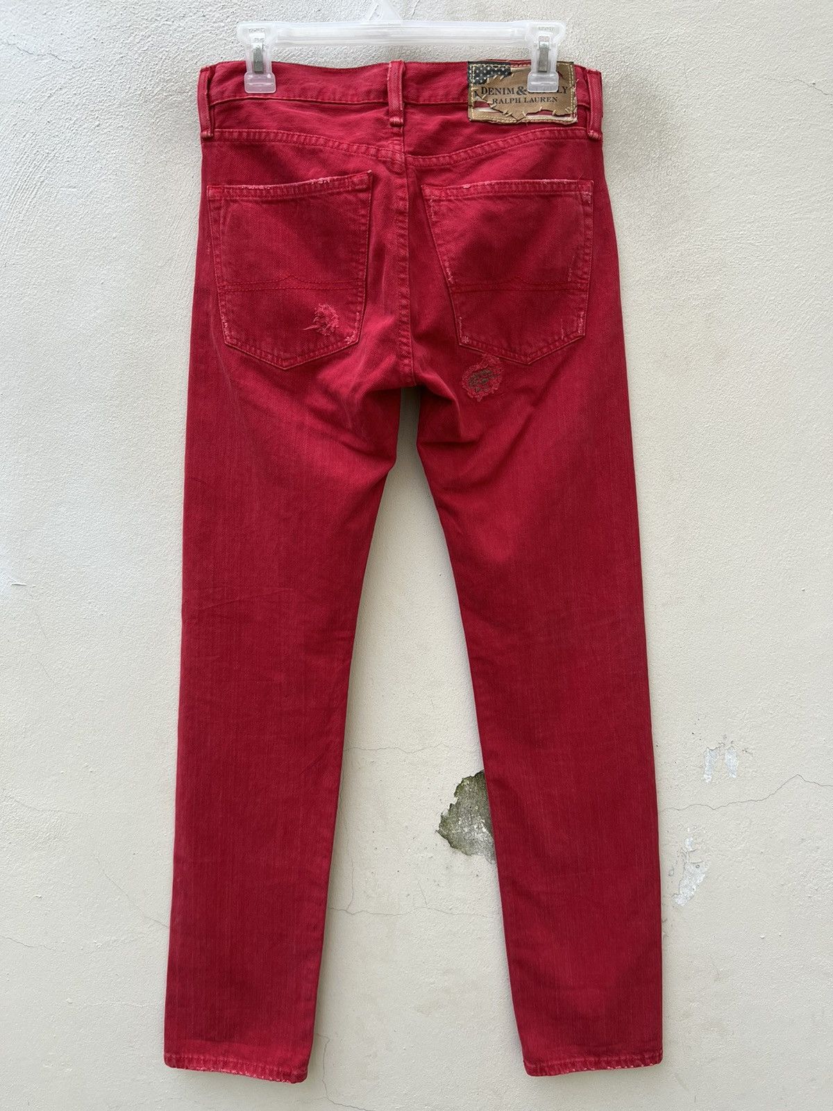 Ralph Lauren Denim & Supply RL Rips Patchwork Distressed Red Denim Size US 28 / EU 44 - 10 Thumbnail