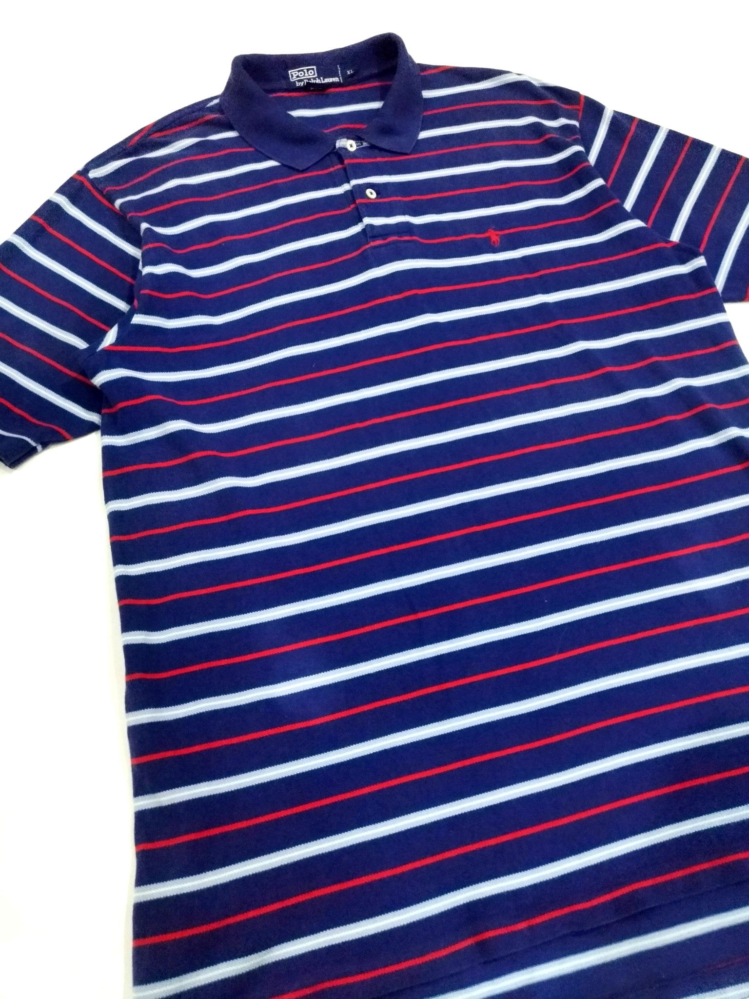 Polo Ralph Lauren × RRL Ralph Lauren × Ralph Lauren POLO by RALPH LAUREN BLUE STRIPES POLO SHIRT Size US XL / EU 56 / 4 - 4 Thumbnail