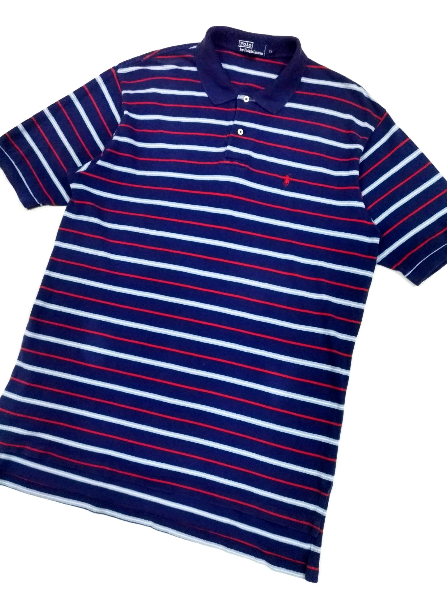 Polo Ralph Lauren × RRL Ralph Lauren × Ralph Lauren POLO by RALPH LAUREN BLUE STRIPES POLO SHIRT Size US XL / EU 56 / 4 - 3 Thumbnail