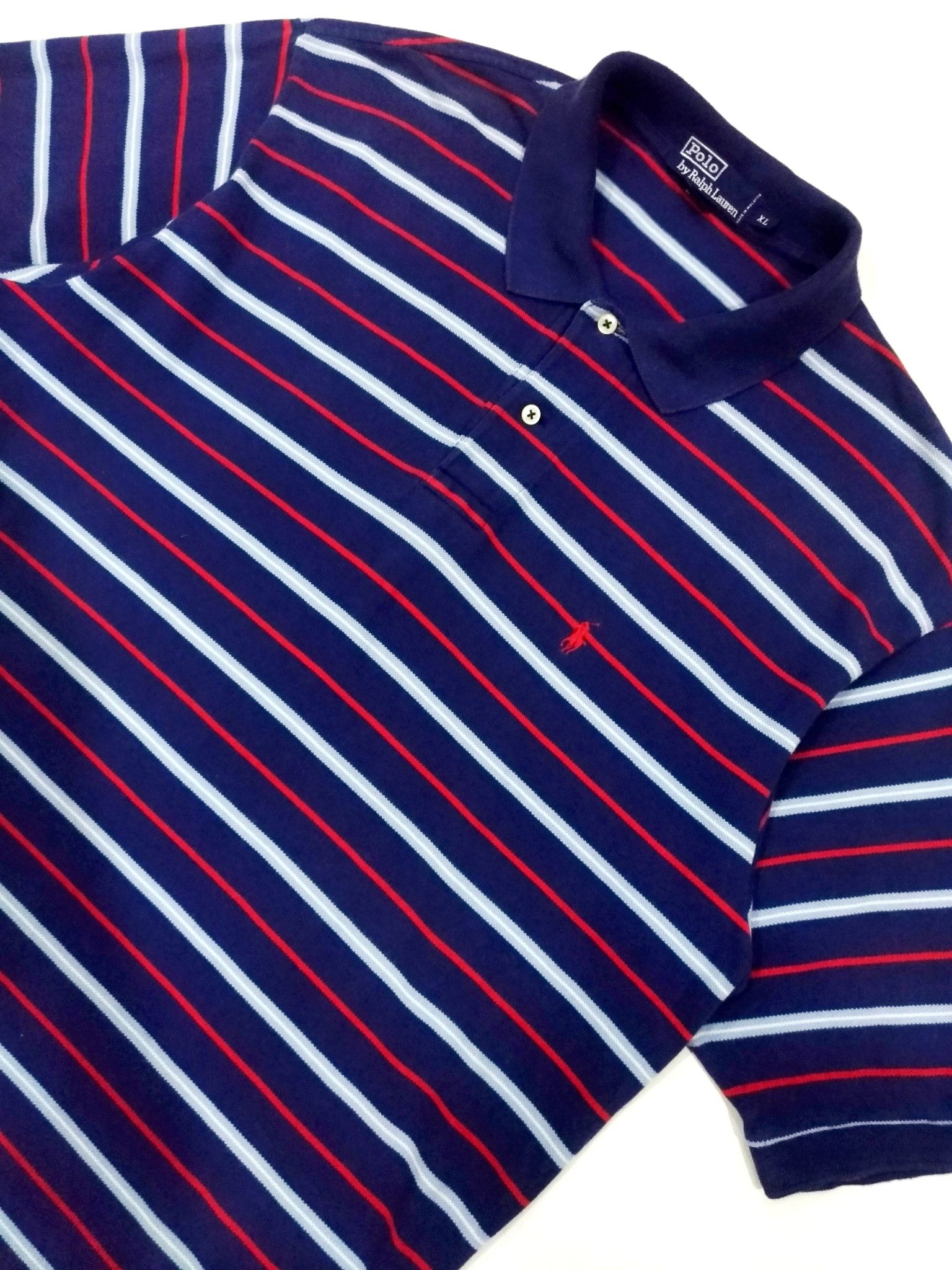 Polo Ralph Lauren × RRL Ralph Lauren × Ralph Lauren POLO by RALPH LAUREN BLUE STRIPES POLO SHIRT Size US XL / EU 56 / 4 - 8 Thumbnail