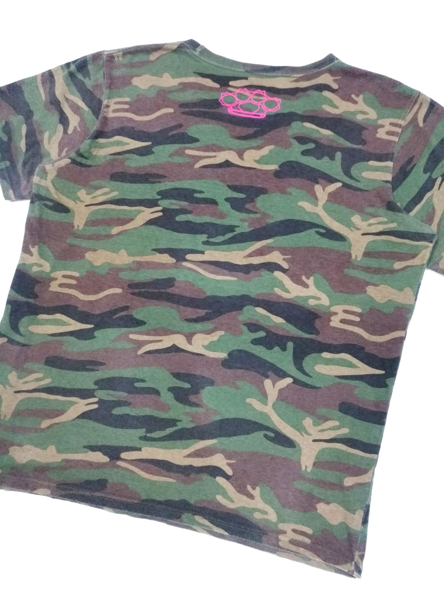 Japanese Brand RARE! OUTLAW JAPAN C.J.M "ARMY" WOODLAND CAMO T-SHIRT Size US XL / EU 56 / 4 - 7 Thumbnail