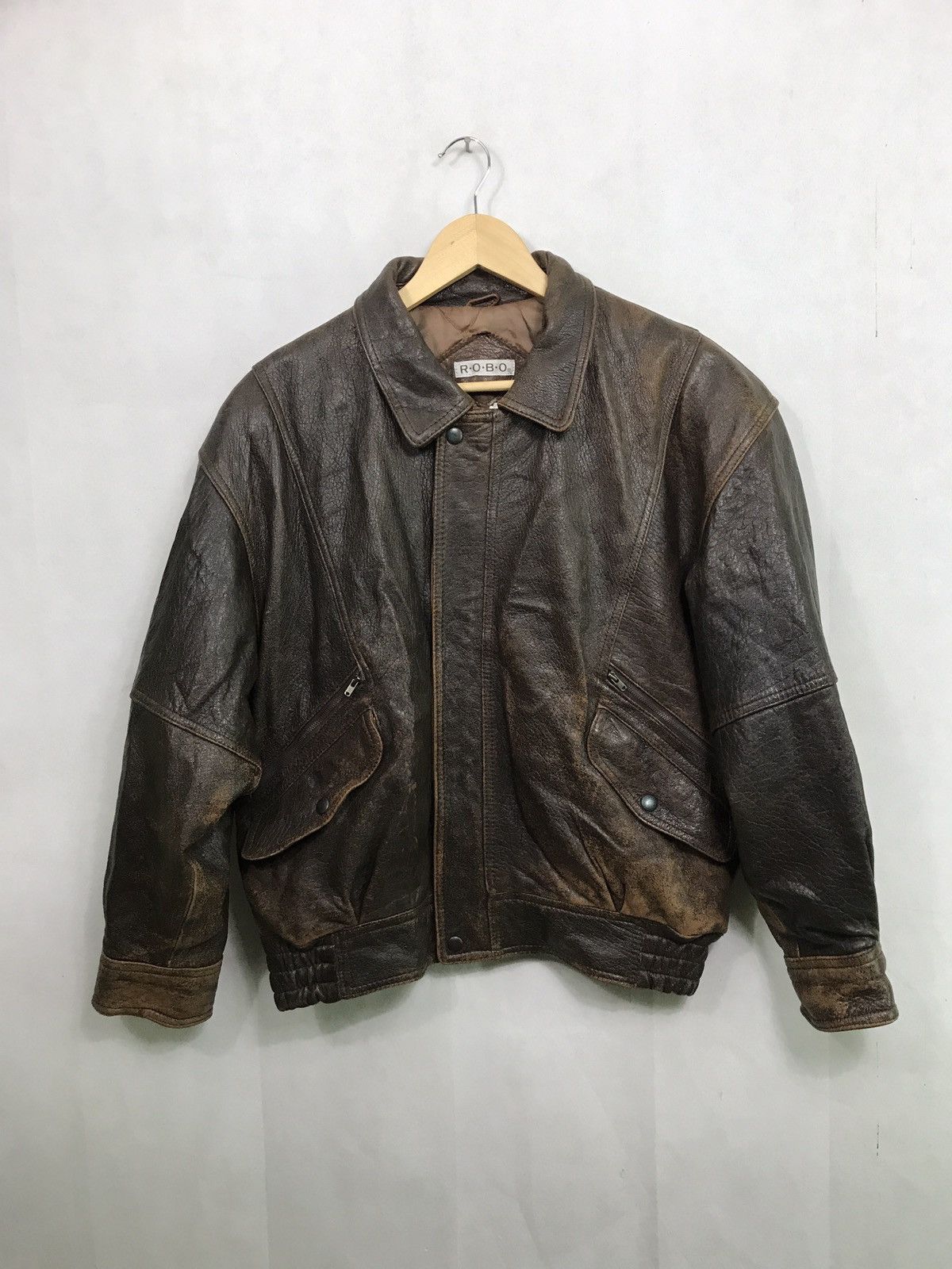 A2 Flyers Leather × Aero Leather × Leather ROBO LEATHER JACKET BAHRON ...