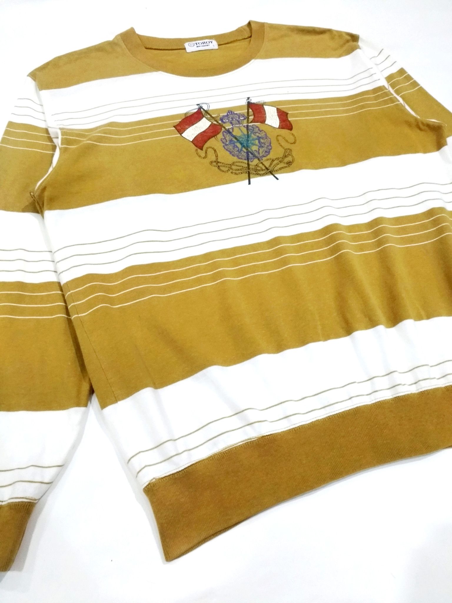 Japanese Brand × Vintage RARE! VTG TOROY SAILING GEAR STRIPES SWEATSHIRT Size US M / EU 48-50 / 2 - 5 Thumbnail