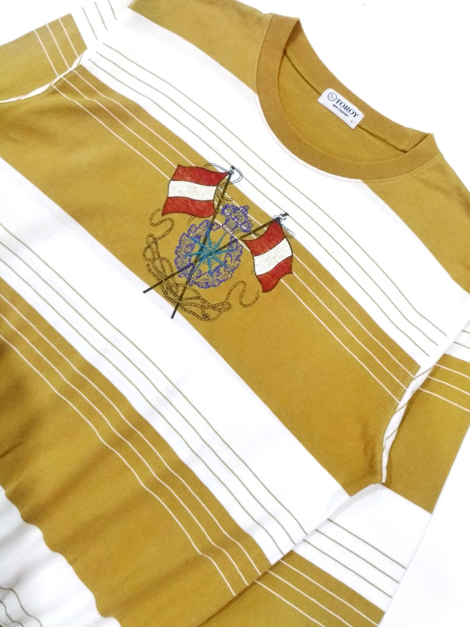 Japanese Brand × Vintage RARE! VTG TOROY SAILING GEAR STRIPES SWEATSHIRT Size US M / EU 48-50 / 2 - 6 Thumbnail