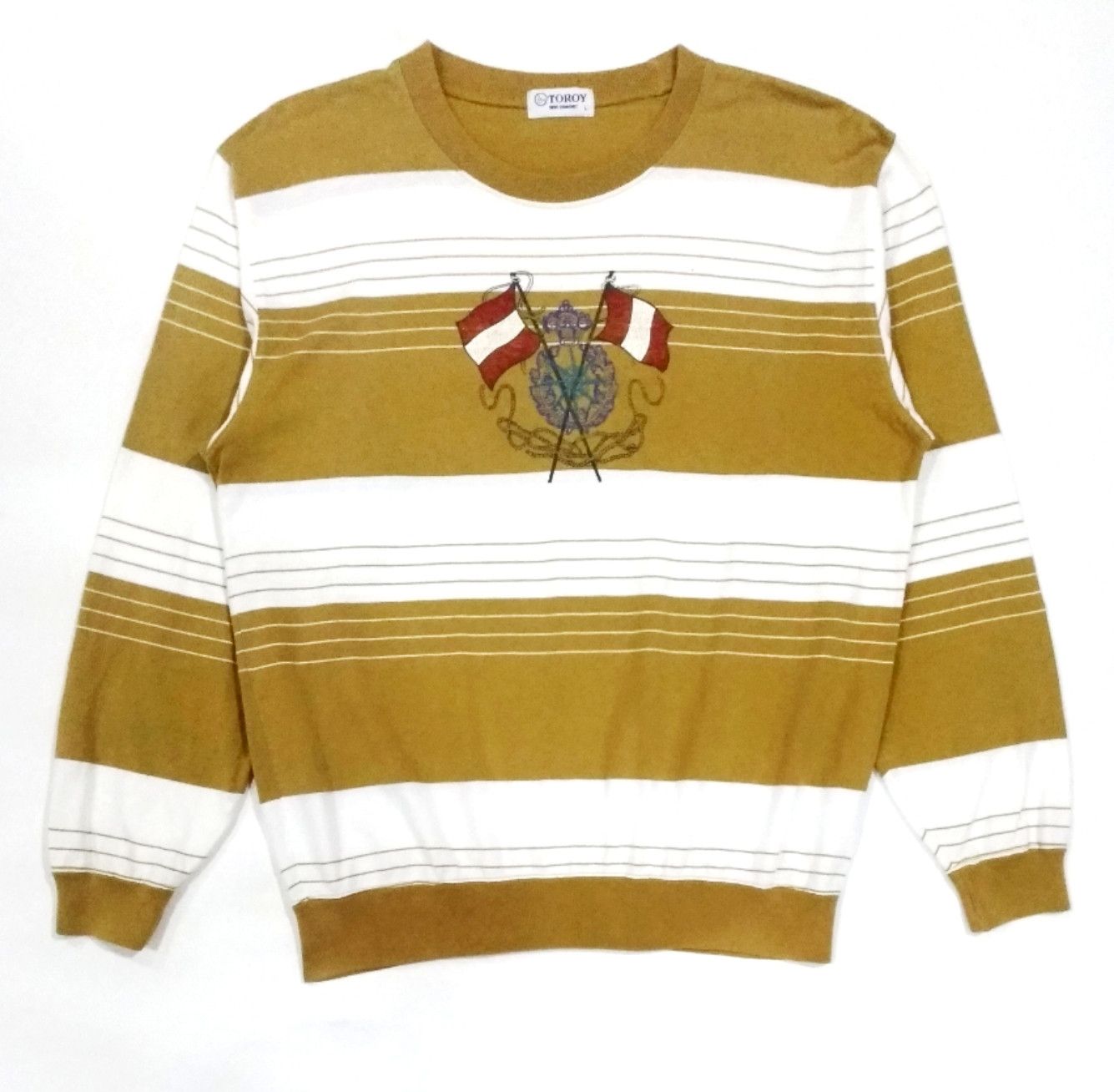 Japanese Brand × Vintage RARE! VTG TOROY SAILING GEAR STRIPES SWEATSHIRT Size US M / EU 48-50 / 2 - 1 Thumbnail