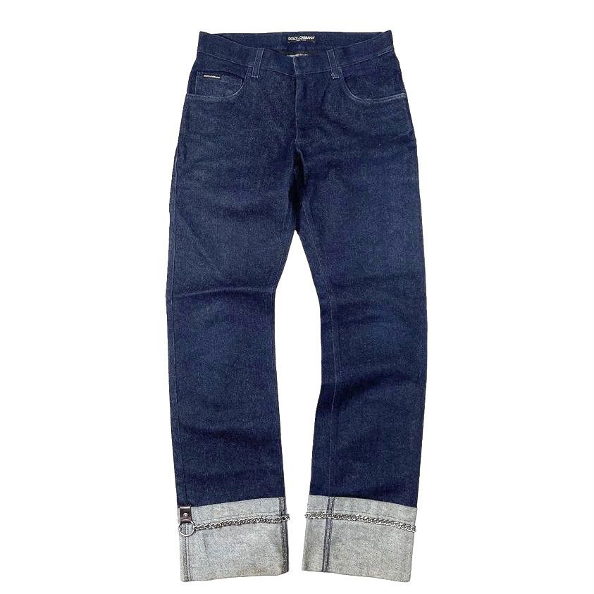 Dolce & Gabbana Turn Up Jeans With Chain Bondage Hem Size US 32 / EU 48 - 2 Thumbnail