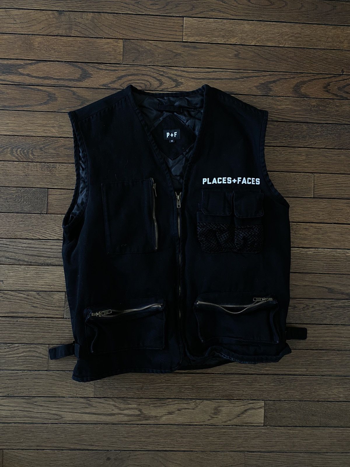 Places + Faces Places + Faces Black Heavy Canvas Tactical Work Vest UK 🧊❄️ Size US M / EU 48-50 / 2 - 1 Thumbnail