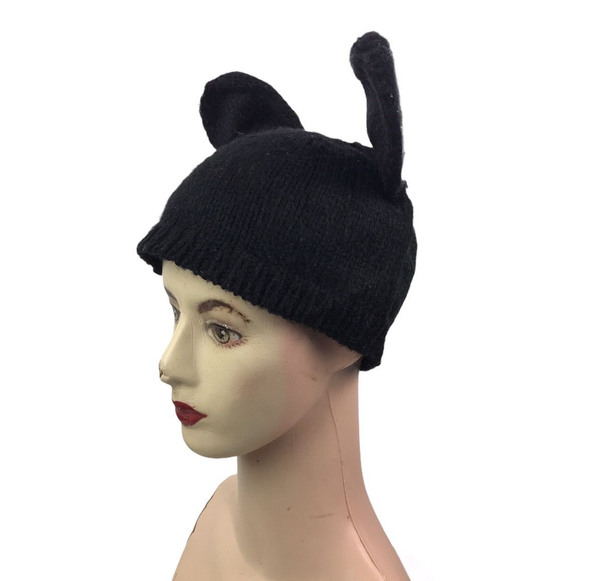 Japanese Brand × Vintage Black Mouse Ear Beanie Like Comme Des Garcons Size ONE SIZE - 2 Thumbnail
