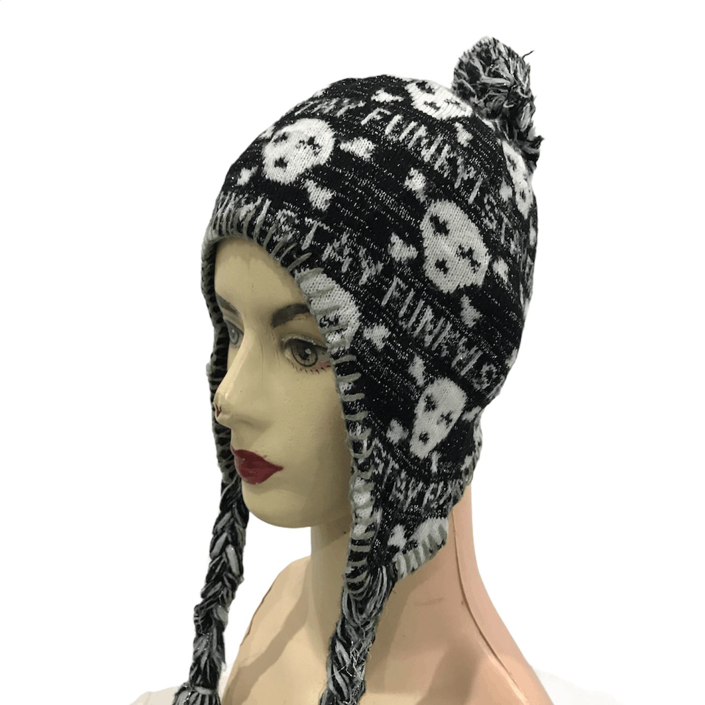 Japanese Brand × Vintage Vintage Japanese Full Skulls Beanie Hats Size ONE SIZE - 2 Thumbnail