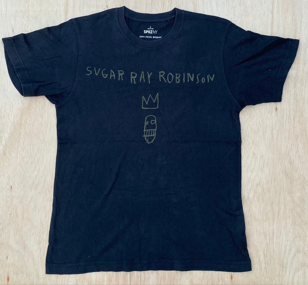 Image of Jean Michel Basquiat Sugar Ray Robinson C -19 in Black, Men's (Size Small)